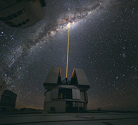 Laser towards the Milky Way