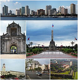 Mga ladawan, tikang ha igbaw, wala pa-too: Manila , Rizal Park, Fort Santiago, Manila City Hall.