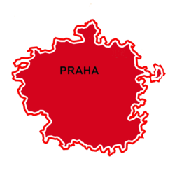 Prague metropolitan area (in red)