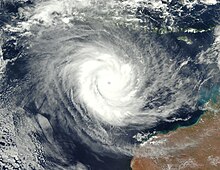 Satellite image of a tropical cyclone