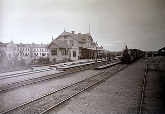 Ånglok vid Örebro södra station, årtal okänt.