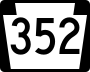 Pennsylvania Route 352 marker