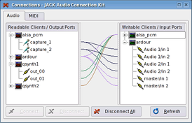 Скриншот программы JACK Audio Connection Kit