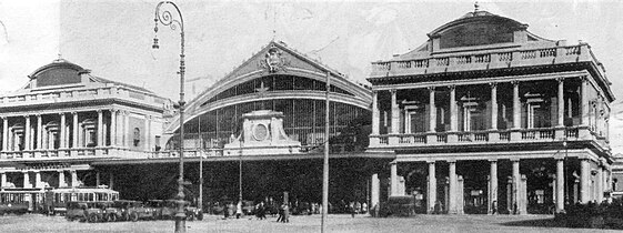 Prospetto dell'antica stazione Termini, prima della ricostruzione.