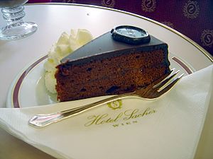 A sachertorte in a Vienna cafe