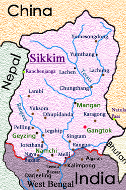 Map of Sikkim