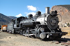 K-37 steam locomotive #493 on display before its restoration to operation, Silverton, October 2012.