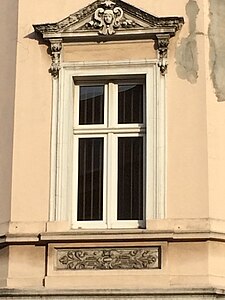 Detail of cartouche and pediment