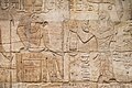 Taharqa and the gods of Gematen (the Temple of Kawa). He makes an offering to the ram-headed god Amun-Re. Kawa shrine.[61]