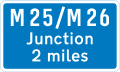Junction ahead with another motorway