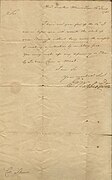 Correspondence from General George Washington to Shreve, January 16, 1780