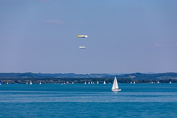 Two Zeppelin NT airships seen over Lake Constance