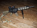 A custom built AR-15 Carbine.