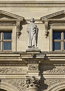 Abélard (vers 1853), Paris, façade du Palais du Louvre, cour Napoléon.