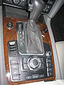 The MMI controls (to the rear of the gear lever) on a left-hand drive Audi Q7
