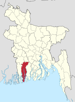 Location of Khulna District in Bangladesh