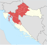 Map of Croatia proper within Republic of Croatia