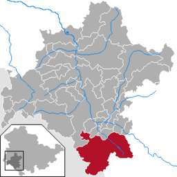 Läget för kommunen Grabfeld i Landkreis Schmalkalden-Meiningen