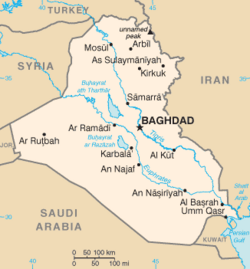 イラクにおけるキルクーク (Kirkuk) の位置の位置図