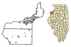 Location in Rock Island and Mercer counties, Illinois