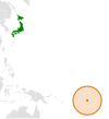 Location map for Japan and Tuvalu.