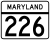 Maryland Route 226 marker