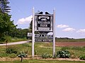Malabar Farm welcome sign at the intersection of Pleasant Valley Road and Bromfield Road in Monroe Township near Lucas, Ohio.