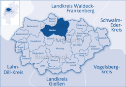 Läget för Wetter (Hessen) i Landkreis Marburg-Biedenkopf