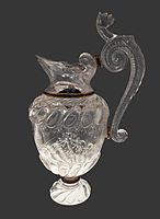 Rock crystal jug with cut festoon decoration by Milan workshop from the second half of the 16th century, National Museum in Warsaw. The city of Milan, apart from Prague and Florence, was the main Renaissance centre for crystal cutting.[90]