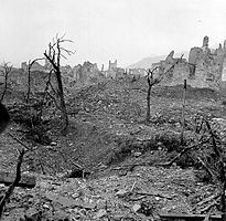 Ruins of the town of Cassino after the battle