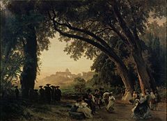 Saltarello Dance with a view of Castel Gandolfo, 1865. Wallraf-Richartz Museum, Cologne, Germany.