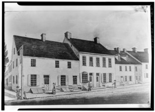 Circa-1830 drawing of the buildings, York County Historical Society.