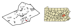 Location of Auburn in Schuylkill County, Pennsylvania
