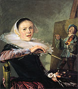 Self-portrait with easel