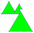 A serial-sided isogon order 9, internal angle 60°.[5] Spirolateral 60°91,4,7.