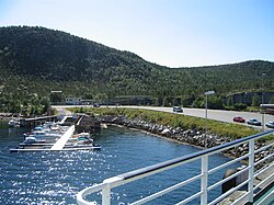 View of the ferry quay at Skarberget