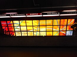 Stained glass window by artist Marcelle Ferron