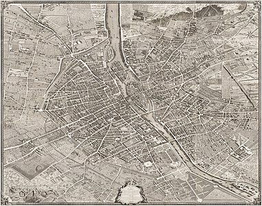 Turgot map of Paris, full map, by Louis Bretez and Claude Lucas