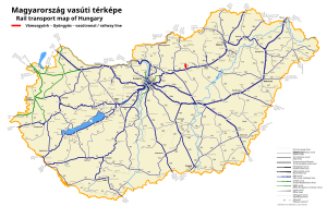 ヴァーモシュジェルク - ジェンジェシュ線の路線図