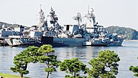 2002年10月14日、国際観艦式参加のため横須賀港に来航したヴァリャーク。