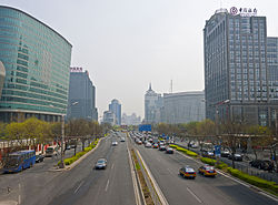 A main road in Chaoyaomen Subdistrict