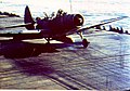 VT-8 CO LCdr. Waldron taking off