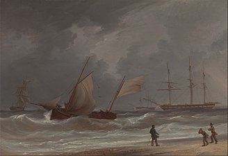 William Joy, A Lugger Driving Ashore in a Gale (Yale Center for British Art)