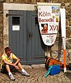 World Youth Day 2005 reveller from Cologne at Aachen, Germany