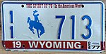 1975-1977 Wyoming License Plate