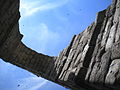 Under an arch at the Acueduct of Segovia, Spain