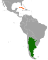 Location map for Argentina and Cuba.