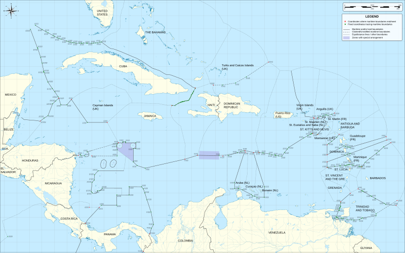 Caribbean maritime boundaries map.svg