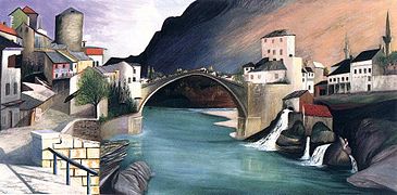 Ponte di Mostar, olio su tela, 185 × 92 cm, 1903, Museo Csontváry, Pécs