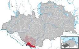 Dömitz' läge i Mecklenburg-Vorpommern